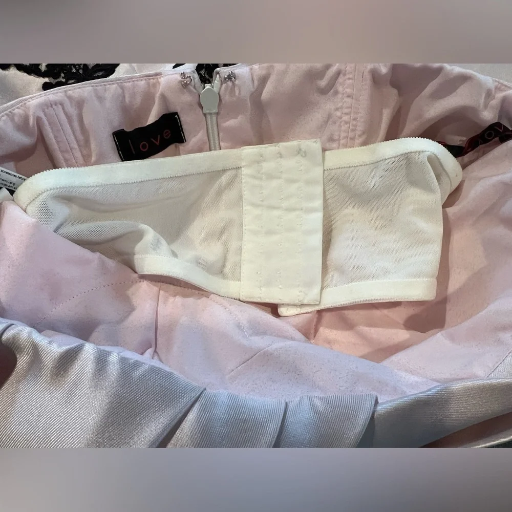 LOVE  -  Pink Strapless Empire Waist Dress w/built-in padded bra-  Size 12 - Picture 10 of 12